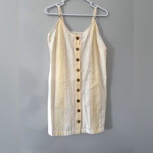 NWT RIP Curl Stripe Surf Dress Tank Dress Yellow Pink White Sundress Size M